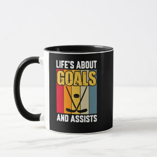 Mug La vie au sujet des objectifs et aide le hockey