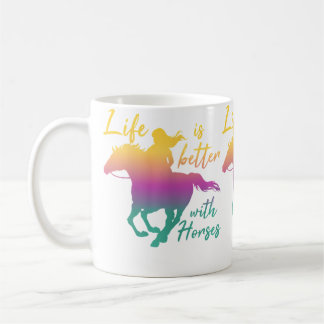 Mug La vie avec des chevaux Femmes Équitation Propriét