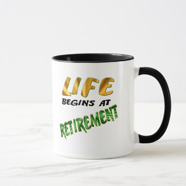 Mug La vie commence à la retraite (Droite)