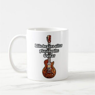 Mug La vie commence après avoir joué de la guitare. co