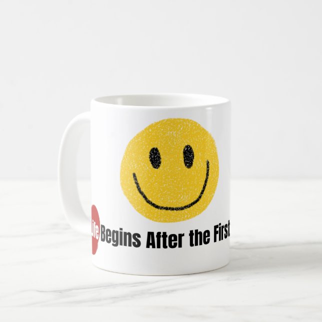 Mug La vie commence après la première gorgée Jolie typ (Devant gauche)