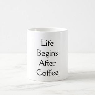 Mug La vie commence après la typographie du café