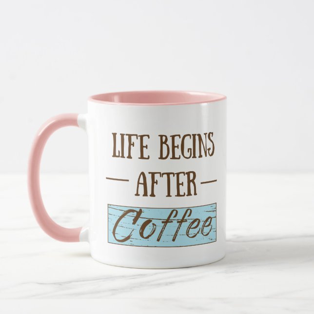 Mug La vie commence après le café amusant buveur caféi (Gauche)