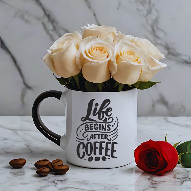 Mug La Vie Commence Après Le Café, La Conception De La (Créateur téléchargé)