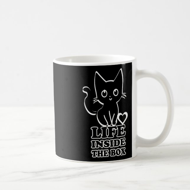 Mug La Vie Dans La Boîte - Chat Kitty Noir (Droite)