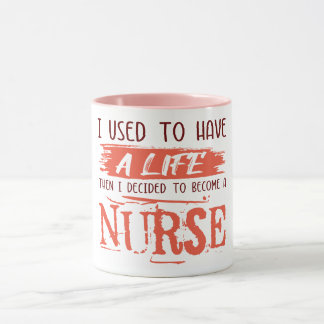 Mug La vie de l'infirmière. Drôle cool de dire. Idée c