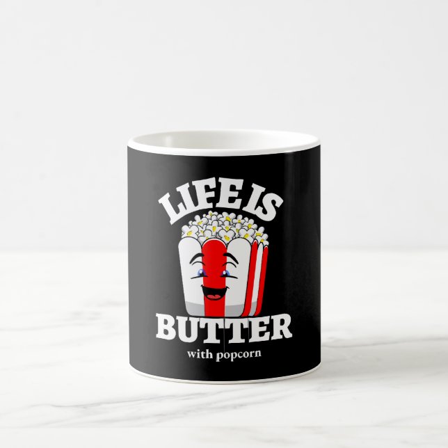 Mug La vie est beurrée avec du popcorn (Centre)