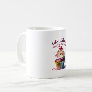 Mug La vie est courte, Mangez le gâteau - Drôle et suc