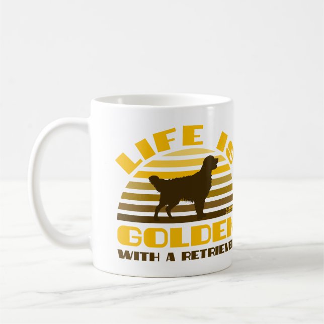 Mug La Vie Est Dorée Avec Un Récupérateur (Gauche)