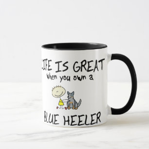 Mug La vie est grand Heeler bleu