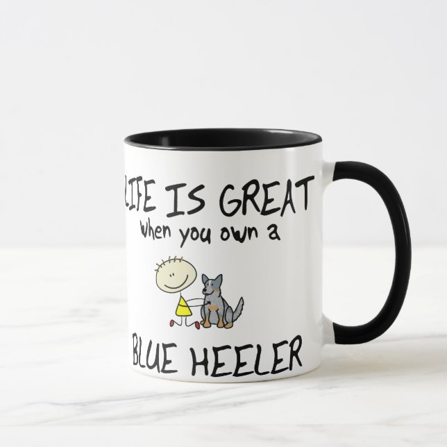 Mug La vie est grand Heeler bleu (Droite)