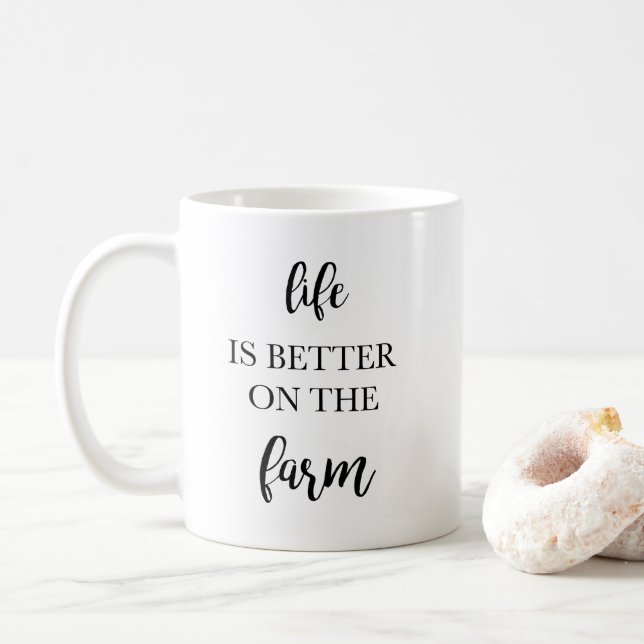 Mug La vie est meilleure à la ferme Agritourisme Vie (Avec donut)