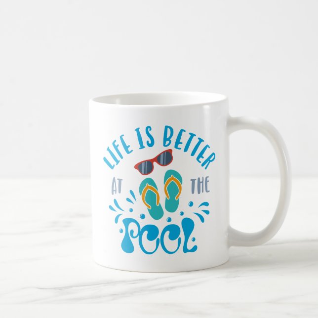 Mug La Vie Est Meilleure À La Piscine Jolie Conception (Droite)
