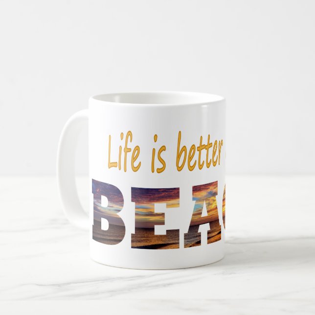 Mug La vie est meilleure à la plage (Devant gauche)