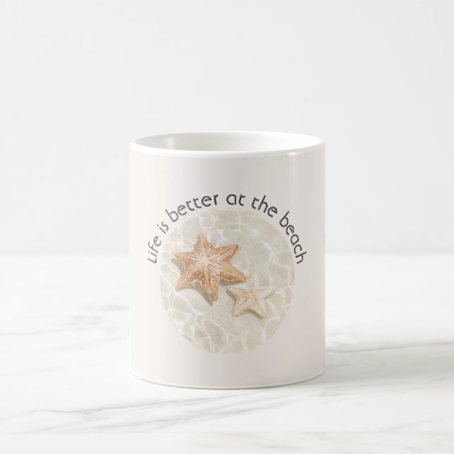 Mug La vie est meilleure à la plage étoile de mer (Centre)