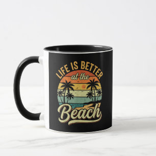 Mug La vie est meilleure à la plage vacances d'été rét