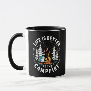 Mug La vie est meilleure au feu de camp drôle de campi