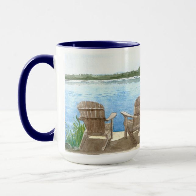 Mug La vie est meilleure au lac, chaises Adirondack,  (Gauche)