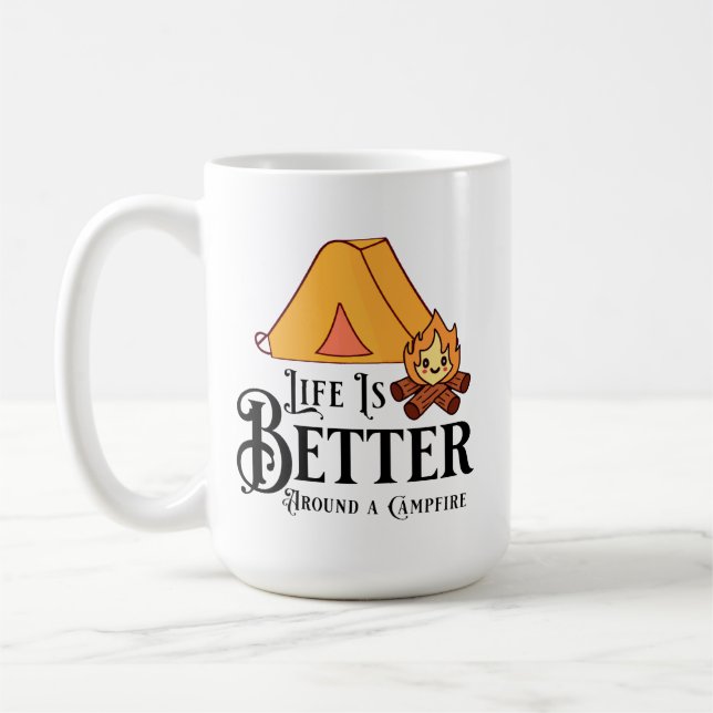 Mug La vie est meilleure autour d'un feu de camp (Gauche)