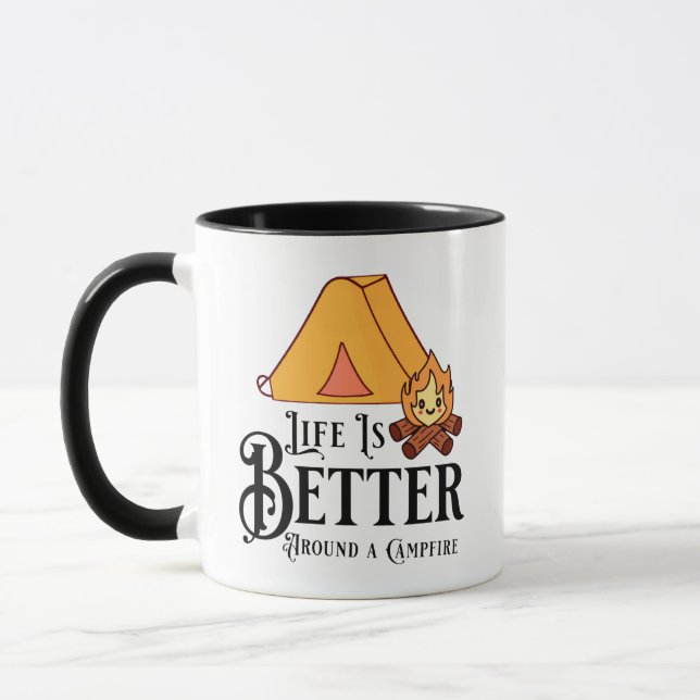 Mug La vie est meilleure autour d'un feu de camp (Gauche)