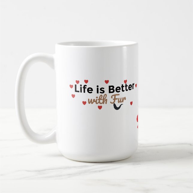 Mug La vie est meilleure avec de la fourrure – Amateur (Gauche)