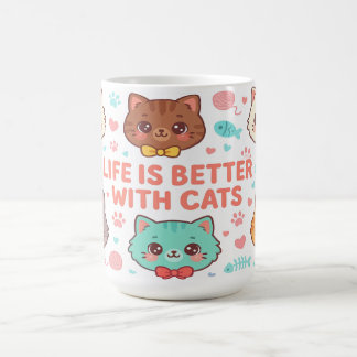 Mug La vie est meilleure avec des chats - Cadeau pour 