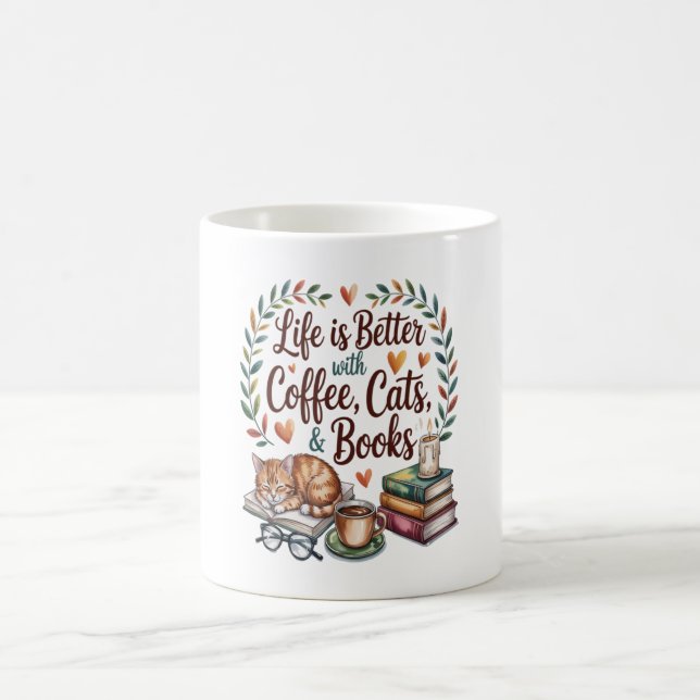 Mug La vie est meilleure avec du café, des chats et de (Centre)