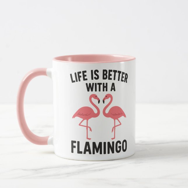 Mug la vie est meilleure avec flamingo (Gauche)