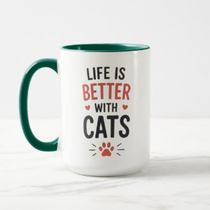 Mug La vie est meilleure avec la typographie pour les 
