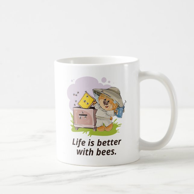 Mug La Vie Est Meilleure Avec Les Abeilles (Droite)