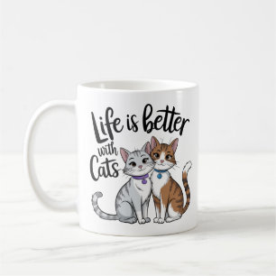 Mug La vie est meilleure avec les chats - Design adora