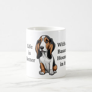 Mug La vie est meilleure avec un Basset Hound