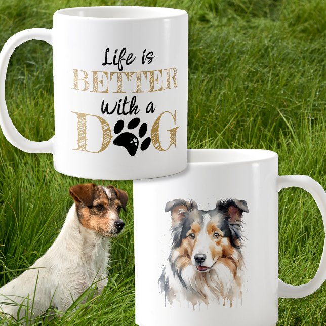 Mug La vie est meilleure avec un cadeau de colley (Créateur téléchargé)