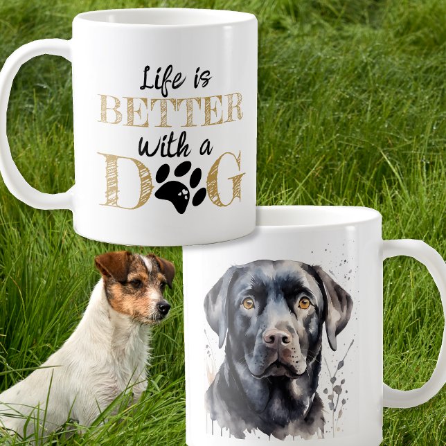 Mug La vie est meilleure avec un cadeau de Labrador no (Créateur téléchargé)