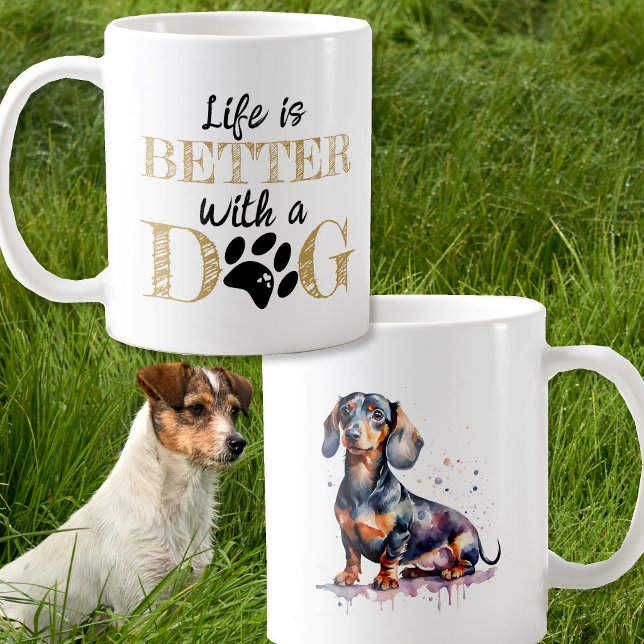 Mug La vie est meilleure avec un cadeau de teckel (Créateur téléchargé)