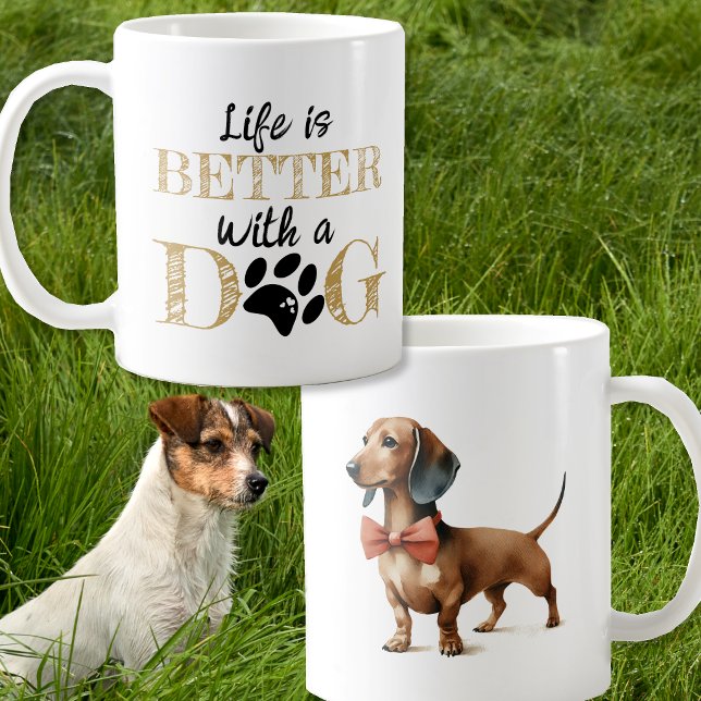 Mug La vie est meilleure avec un cadeau de teckel (Créateur téléchargé)