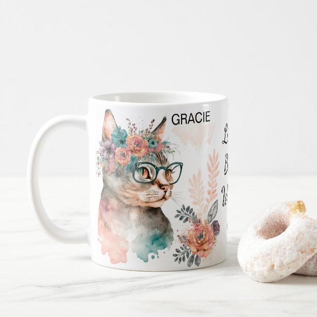 Mug La Vie Est Meilleure Avec Un Chat Personnalisé Ama (Avec donut)