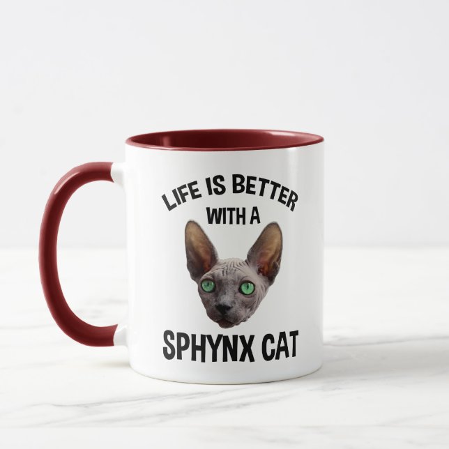 Mug La Vie Est Meilleure Avec Un Chat Sphynx (Gauche)