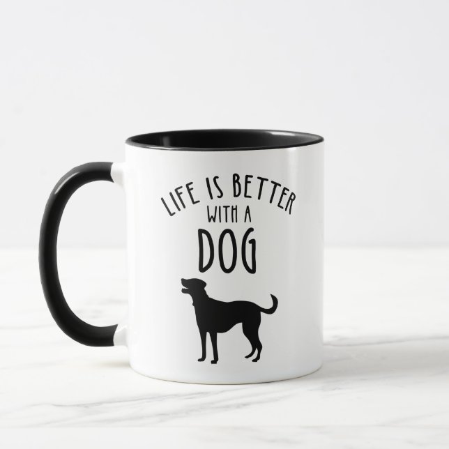 Mug La Vie Est Meilleure Avec Un Chien (Gauche)