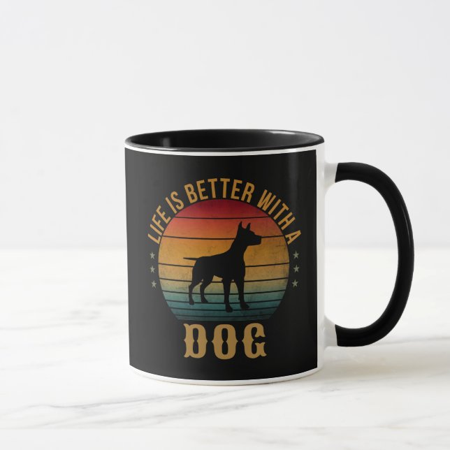 MUG LA VIE EST MEILLEURE AVEC UN CHIEN (Droite)