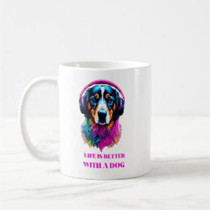 Mug La vie est meilleure avec un chien - Drôle chien