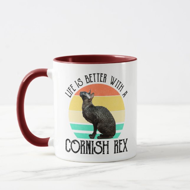Mug La vie est meilleure avec un Cornish Rex (Gauche)