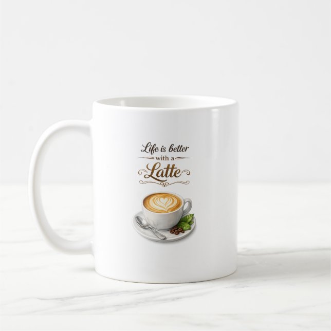 Mug La vie est meilleure avec un design de citation de (Gauche)