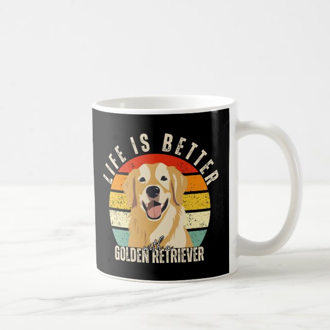 Mug La vie est meilleure avec un Golden Retriever, Amo (Droite)