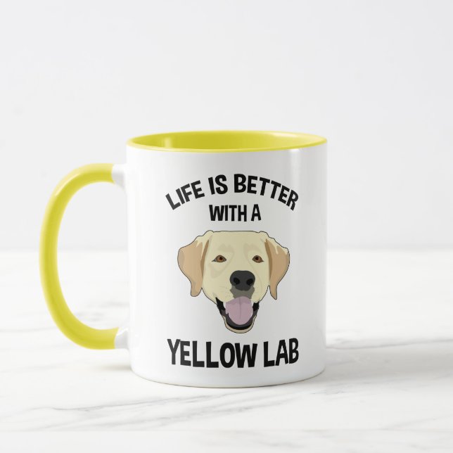 Mug La Vie Est Meilleure Avec Un Laboratoire Jaune (Gauche)