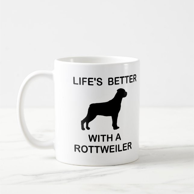 Mug La vie est meilleure avec un Rottweiler (Gauche)