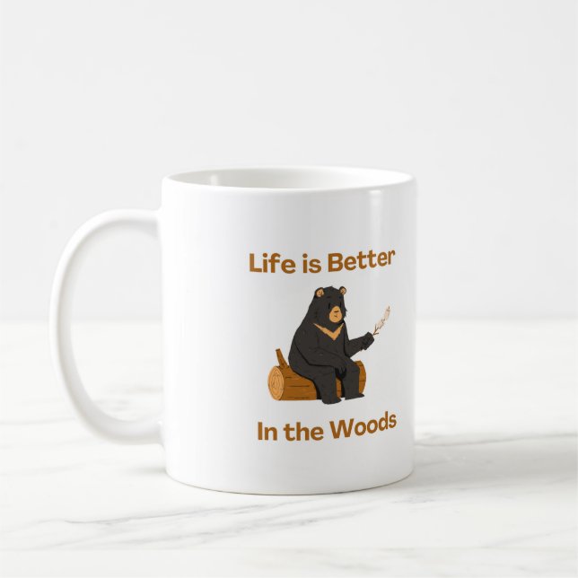 Mug La vie est meilleure dans les bois sur un (Gauche)