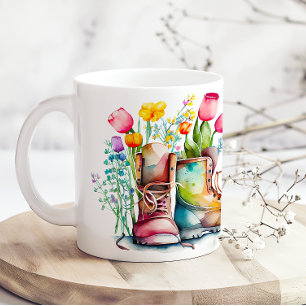 Mug La vie est meilleure dans les bottes florales de j