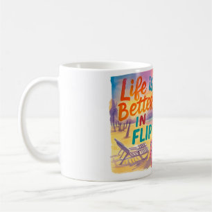 Mug La vie est meilleure en tongs à Paradise Beach