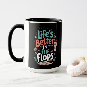 Mug La vie est meilleure en tongs – Plage tropicale am